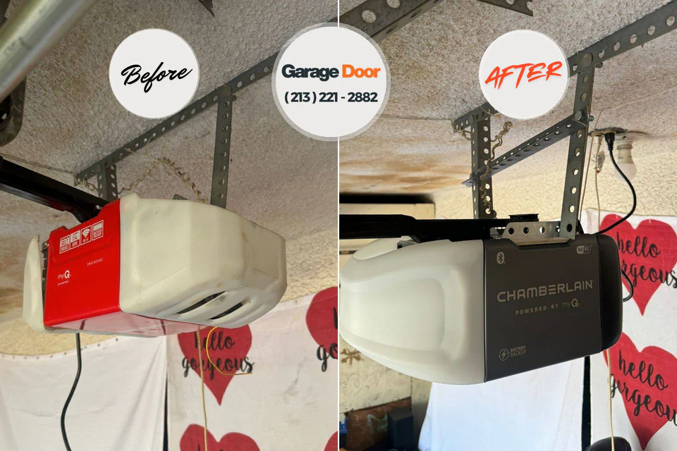 Before and after: garage door repair Youngstown, OH
